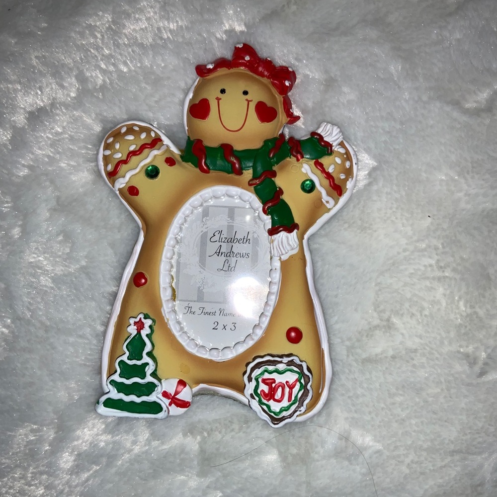 ☃️4/$22☃️ GINGERBREAD MAN PHOTO FRAME - RED BOW TO LEFT